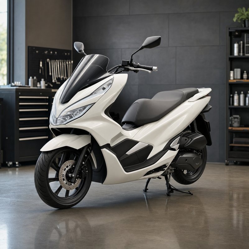 パールホワイトのホンダ PCXをイメージした人気中古スクーターの買取参考例
