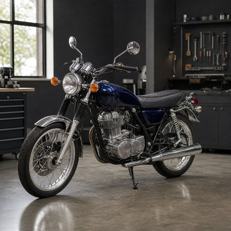紺色のヤマハ SR400をイメージした人気中古クラシックバイクの買取参考例