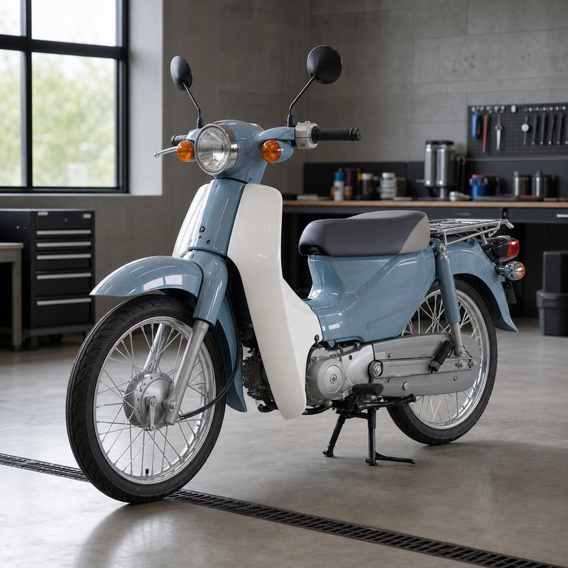 青色のホンダ スーパーカブ110をイメージした人気中古ビジネスバイクの買取参考例