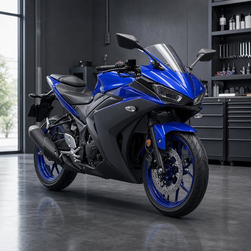 青色のヤマハ YZF-R25をイメージした人気中古250ccスポーツバイクの買取参考例