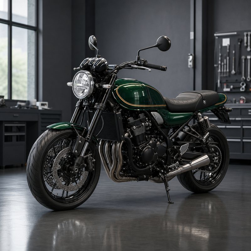 深緑色のカワサキ Z900RSをイメージした人気中古大型ネイキッドバイクの買取参考例