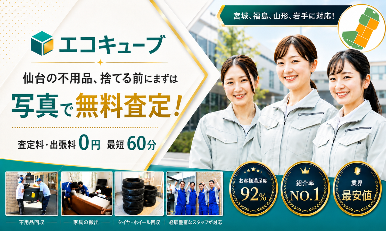 出張買取エコキューブ 仙台の不用品出張買取バナー