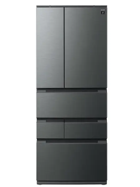 シャープ 冷蔵庫 幅73.0cm 545L 奥行薄型 SJ-MF55P-H ダスクダークメタル メガフリーザー ピラーレスフレンチドア