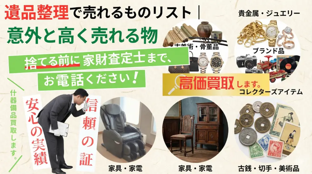 遺品整理で売れる物・高価買取リスト